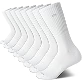 Calvin Klein Womens Crew Socks - 8 Pack Soft Cushioned Athletic Crew Socks for Women for Running and Workout