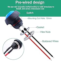 Twidec/6Pcs 12mm Momentary Push Button Switch