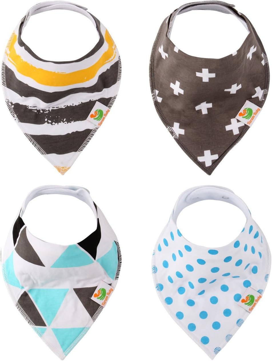 Taram Baby Bandana Drool Bib with two Adjustable Snaps Absorbent Organic Cotton