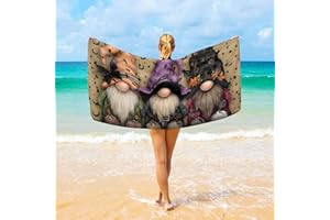YMXFXP Halloween Gnome Cute Large Beach Towel – 74 x 37 in, Stylish, Sand Proof, Machine Washable, Lightweight - Fit for Beac