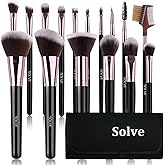 SOLVE Makeup Brushes, 16 Pcs Premium Synthetic Makeup Brush Set with Travel Case, Professional Make Up Brush Set for Foundati