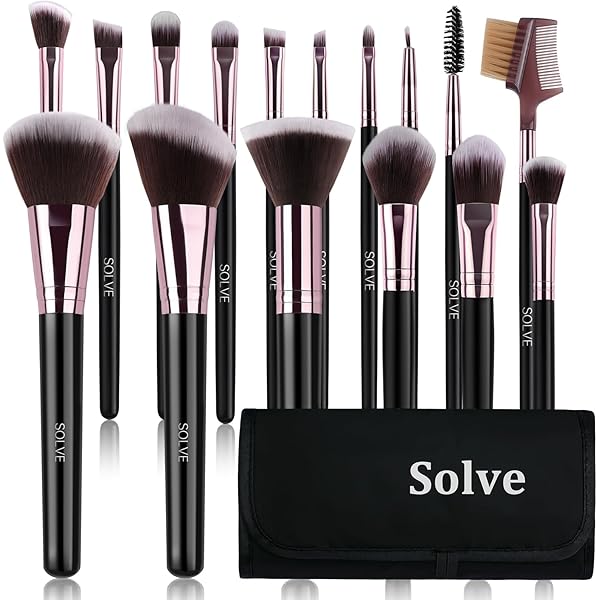Makeup Brush Set, Premium Synthetic 14 Pcs Makeup Brushes, Travel