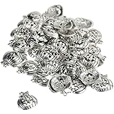 BinaryABC Halloween Pumpkin Charm Pendant,for Crafting Jewelry Making Accessory 50pcs (Antique Silver)
