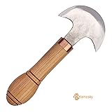 Round Leather Knife. Doubled Edged, Rounded Knife