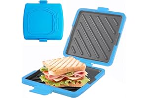 Camping Toastie Maker, Microwave Toastie Sandwich Maker, Silicone Microwavable, No Electricity, Wireless(Blue), Microwave