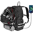 JLDTOP Motorcycle Backpack, Motorcycle Helmet Backpacks for Men & Women, Large Capacity Helmet Backpack with Reflective Strips, Waterproof Riding Backpack for Long-Distance Travel, Hiking (Black)