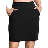THE GYM PEOPLE Women's Golf Skorts Modest Knee Length Athletic Tennis Skirts Built-in Shorts with 4 Pockets