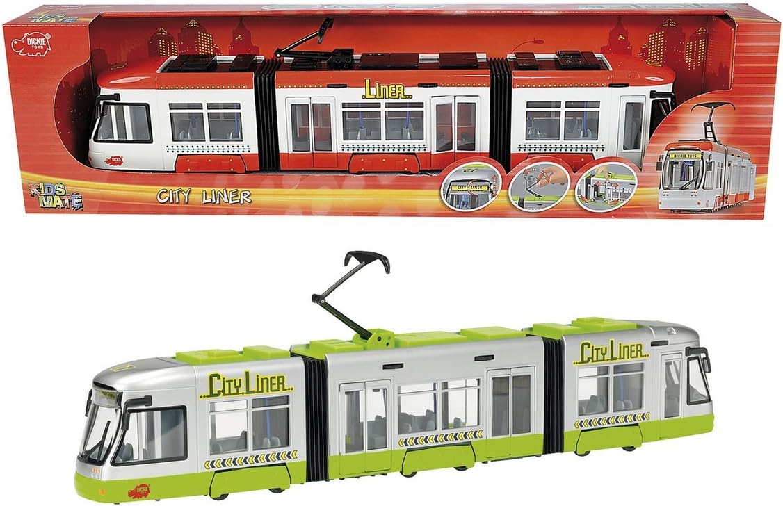 Dickie Tram City Liner; Dimensioni 46 cm; Colore Verde / Rosso Amazon.it Giochi e giocattoli