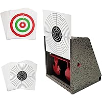Atflbox BB Trap Target with 20pcs Paper Targets and Resetting Shooting Target for Airsoft Pellet Gun Rifle BB Gun