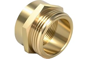 SpringSpray 1-1/2" NPT Female x 1-1/2" NST (NH) Male Brass Hexagonal Nipple Fitting Fire Equipment Hex Nipple Fire Hose Adapter