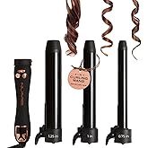 NuMe Automatic Curling Iron, 3 In 1 Curling Wand Set For Beach Waves, Hair Curler With 3 Interchangeable Tourmaline Ceramic Barrels, Professional Hair Curler Set for Short, Long Hair, Hair Styling Kit