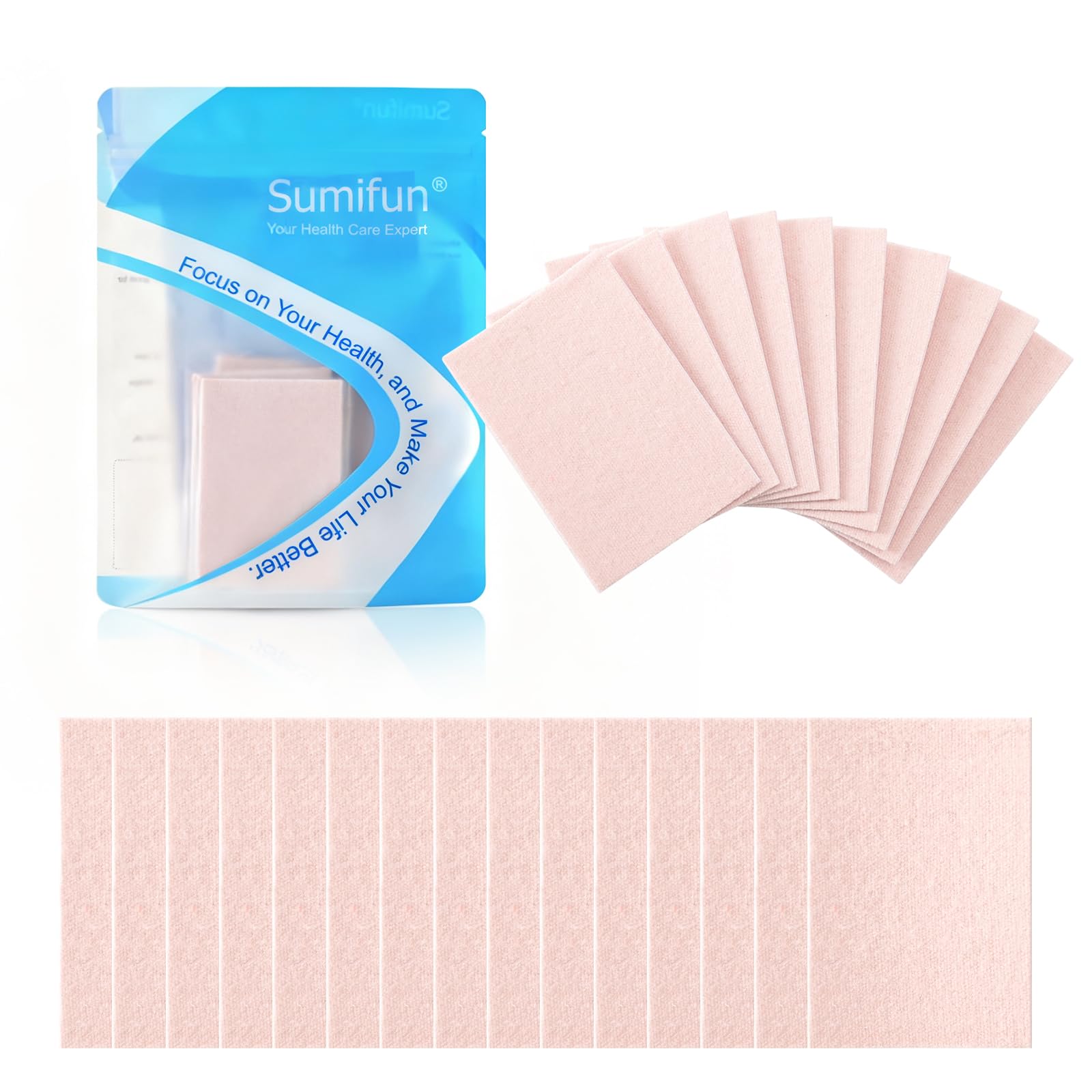 Sumifun Moleskin Padding Blister Tape for Feet - 25 Sheets Moleskin Pads for Blisters Adhesive Mole Skin Patch Blister Prevention Blister Pads for Feet, Heels and Toes, Calluses, Reduce Friction Pain