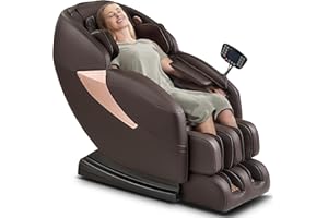 Mazzup 2023 Massage Chair Full Body, Shiatsu Zero Gravity Massage Chair with Fully Assembled, LCD Screen, Lower Back and Calf Heating, Air Compression, Brown, MU-C212