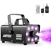 AGPTEK Fog Machine, Smoke Machine with 13 Colorful LED Lights Effect, Auto Mode 4000CFM Fog with 1 Wired Receiver and 2 Wirel