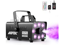 AGPTEK Smoke Machine, Fog Machine with 13 Colorful LED Lights Effect, 500W and 2000CFM Fog with 1 Wired Receiver and 2 Wirele
