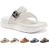 ONCAI Women’s Platform Flip Flops with Arch Support Summer Beach Dressy Trendy Walking Sandals and Thick Outdoor Rubber Soles Size 6-12