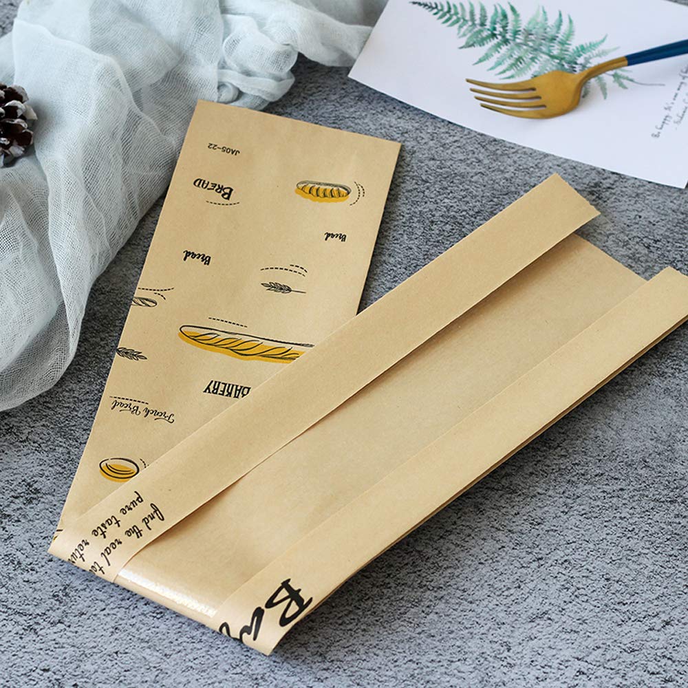 24 Pack Baguette Bread Fresh Kraft Paper Bag, Bread Loaf Packing Bags ...