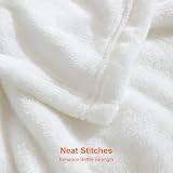 EHEYCIGA Fleece Blanket Twin 150x200cm White Soft Plush Throw view 2