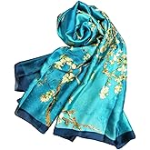 Shanlin Silk Feel Long Floral Satin Scarves for Women in Gift Box