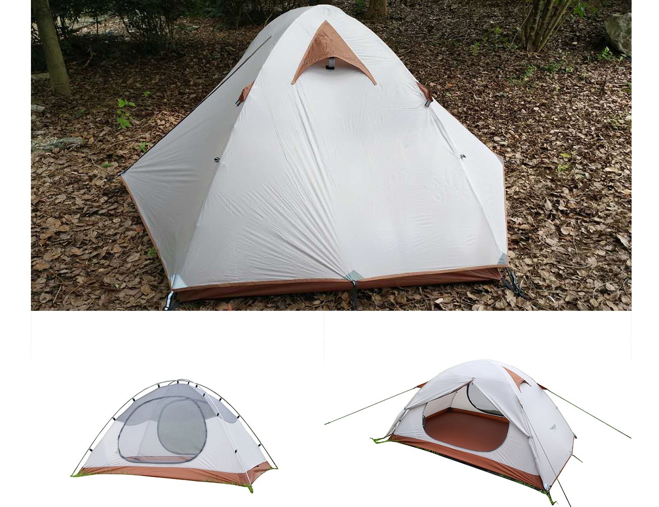 4シーズンに適用 アウトドア テント 軽量 マットを送ります Tempo ホワイト Luxe 防水 2人用 二重扉 B075n2bl6k キャンプ用品 テント本体 もらって嬉しい出産祝い