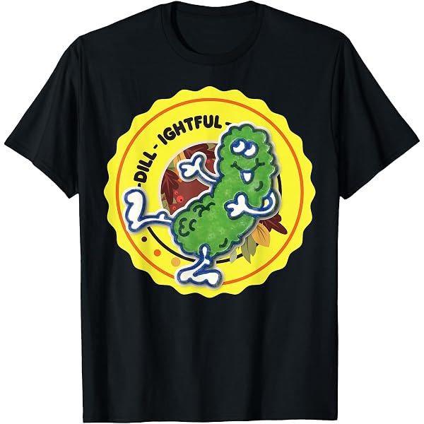 Dill With It Funny Pickle Pun T-Shirt - Novelty Food Pun Tee, Unisex, Gildan 5000 Heavy Cotton