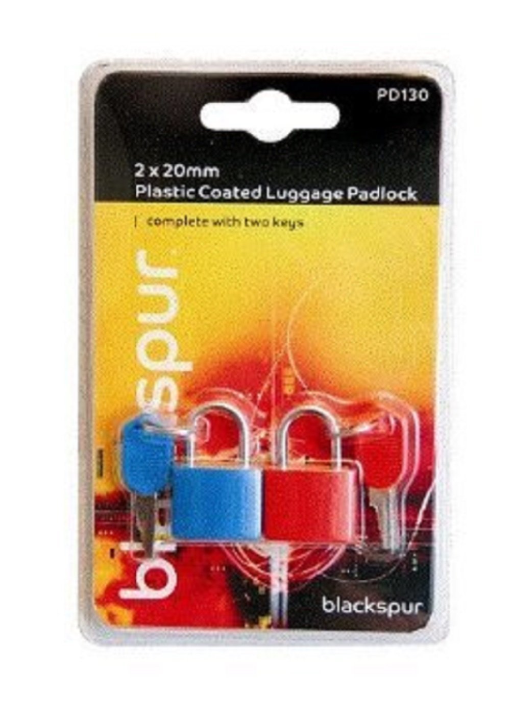 Blackspur BB-PD130 Plastic Coated Luggage Padlock Set