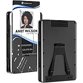 Ultra-Thin Aluminum Mens Wallet with RFID Blocking, Slim Minimalist Wallet for Men with Money Clip Card Wallet with ID Holder, Black