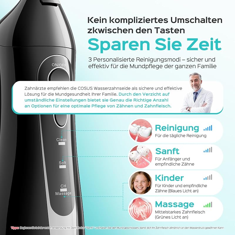 C20 Kabellose Munddusche Testsieger 2026 mit 300ML Tank