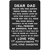 TGCNQ Dad Gifts, Christmas Card for Dad from Daughter, Engraved Metal Wallet Card for Birthday Fathers Day