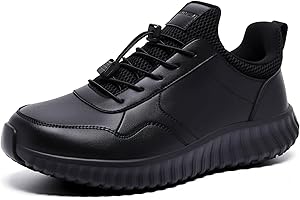 YINGCSM Men's Non-Slip Waterproof Lightweight Work Shoes & Restaurant or Food Service Sneakers