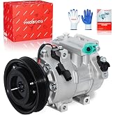 PHOBOOS A/C compressor with Clutch Compatible with Hyundai | for Hyundai Accent 2012-2014, Veloster 2012-2017, 1.6L, DV13 Style, w/Round Plug, Ref. CO11360C
