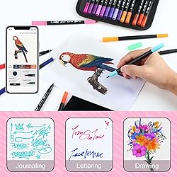 AEDAGA 100 Colors Numbered Dual Tip Brush Pens with