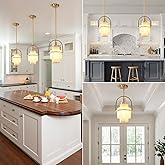 YHANFENGCY Modern Glass Chandeliers, Straight Rod fine Sand Glass Industrial Retro Chandelier, Suitable for Dining Room, Livi