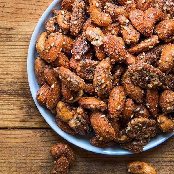 BOBBYSUE’S NUTS EVERYTHING GOES NUTS STYLE, ALL-NATURAL GOURMET SAVORY NUT MIX OF ALMONDS, CASHEWS, PECANS, 3.5 OUNCE