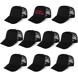 DALIX Black Trucker Hat Mesh Cap 12 