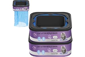 2 Pack Cat Litter Refill Bags Cartridges Compatible with Genie Cat Standard,Plus and XL Pails,100% Odor Control