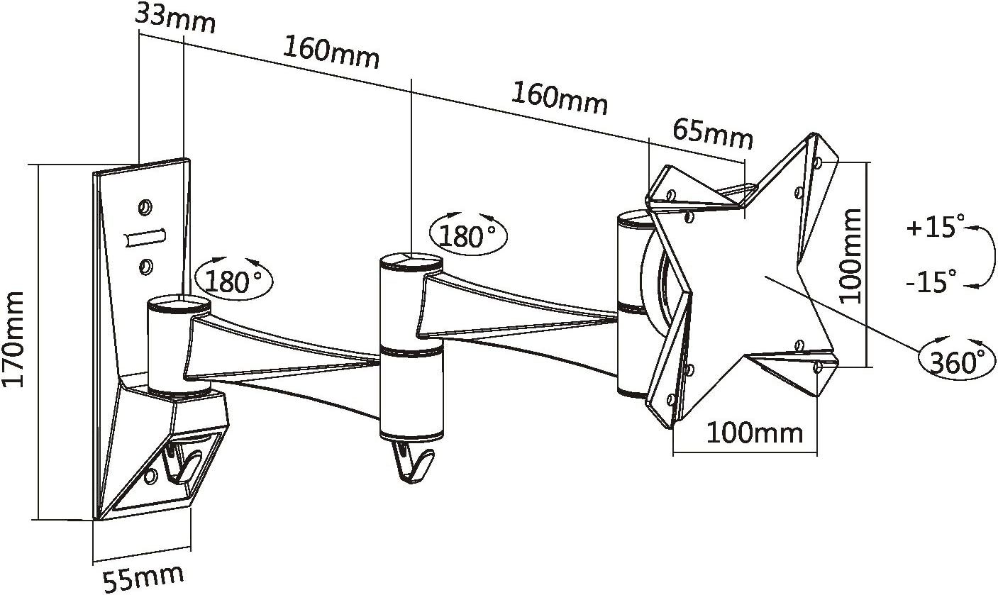 Intecbrackets® - Long Reach Cantilever Arm to fit all DVD/TV combi 17 19 20 22 23 24 TV Wall Bracket With Swivel and Tilt - Image 3