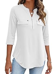 Halife Ladies Tops and Blouses Dressy 3/4 Sleeve