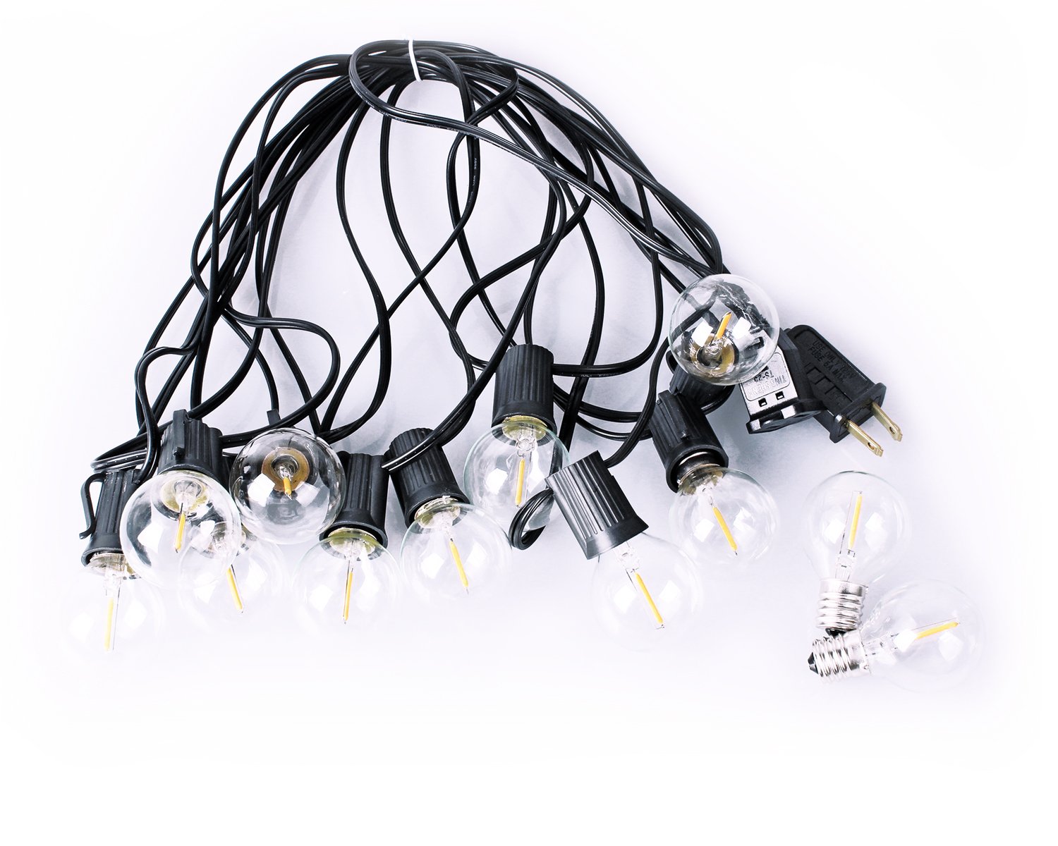 23Ft G40 Outdoor Patio String Lights , Led Dimmable Globe String Lights