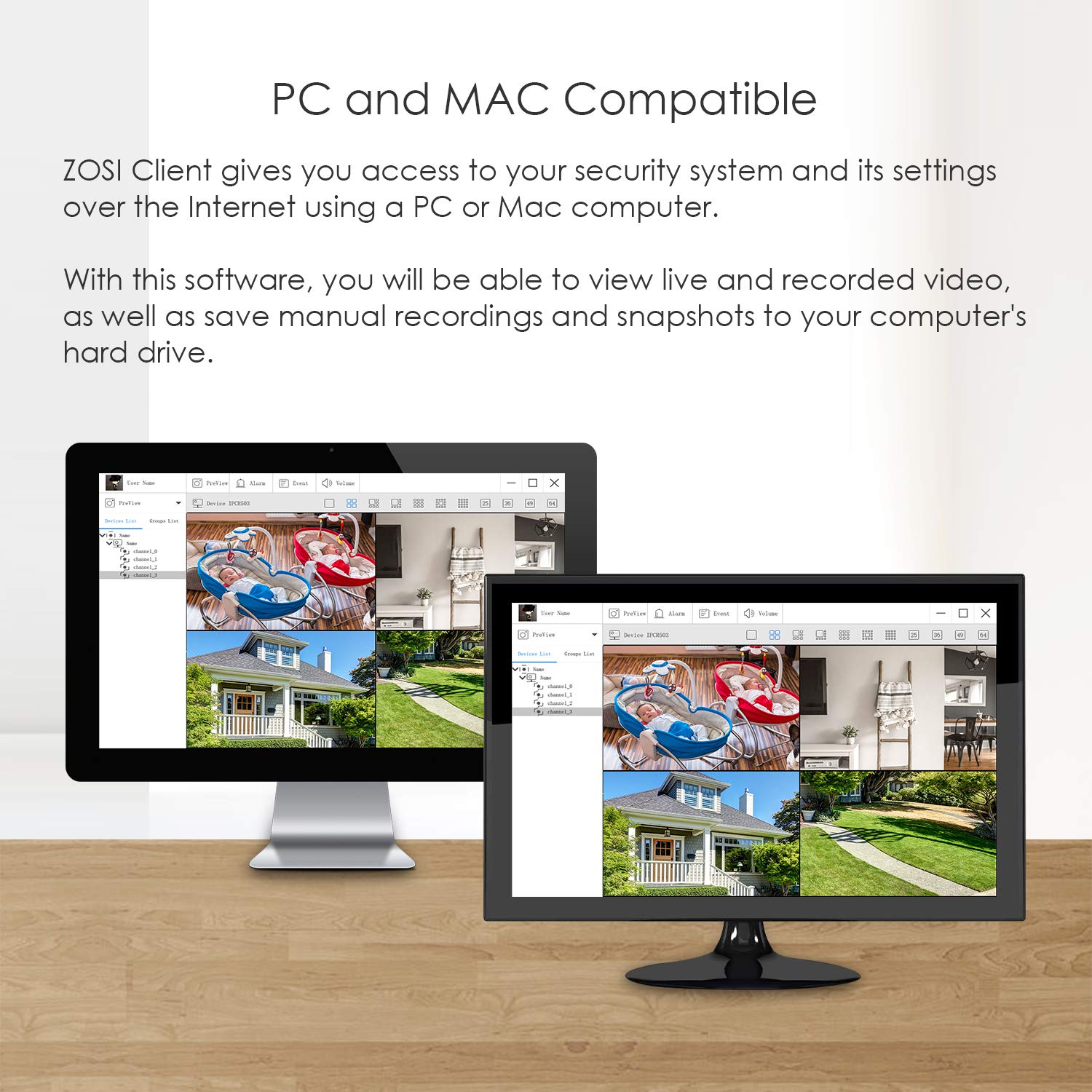 ZOSI 8CH 1080P Surveillance DVR Video recorders with 1TB Hard Drive Supports 4in1 HDTVI CVI