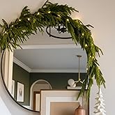 Suncalla 4 ft Christmas Mirror Garland with Light Artificial Norfolk Pine Cypress Garland Realistic Norfolk Pine Christmas Decoration for Xmas Mirror Fireplace Mantle Wall Table Stairs Indoor Decor