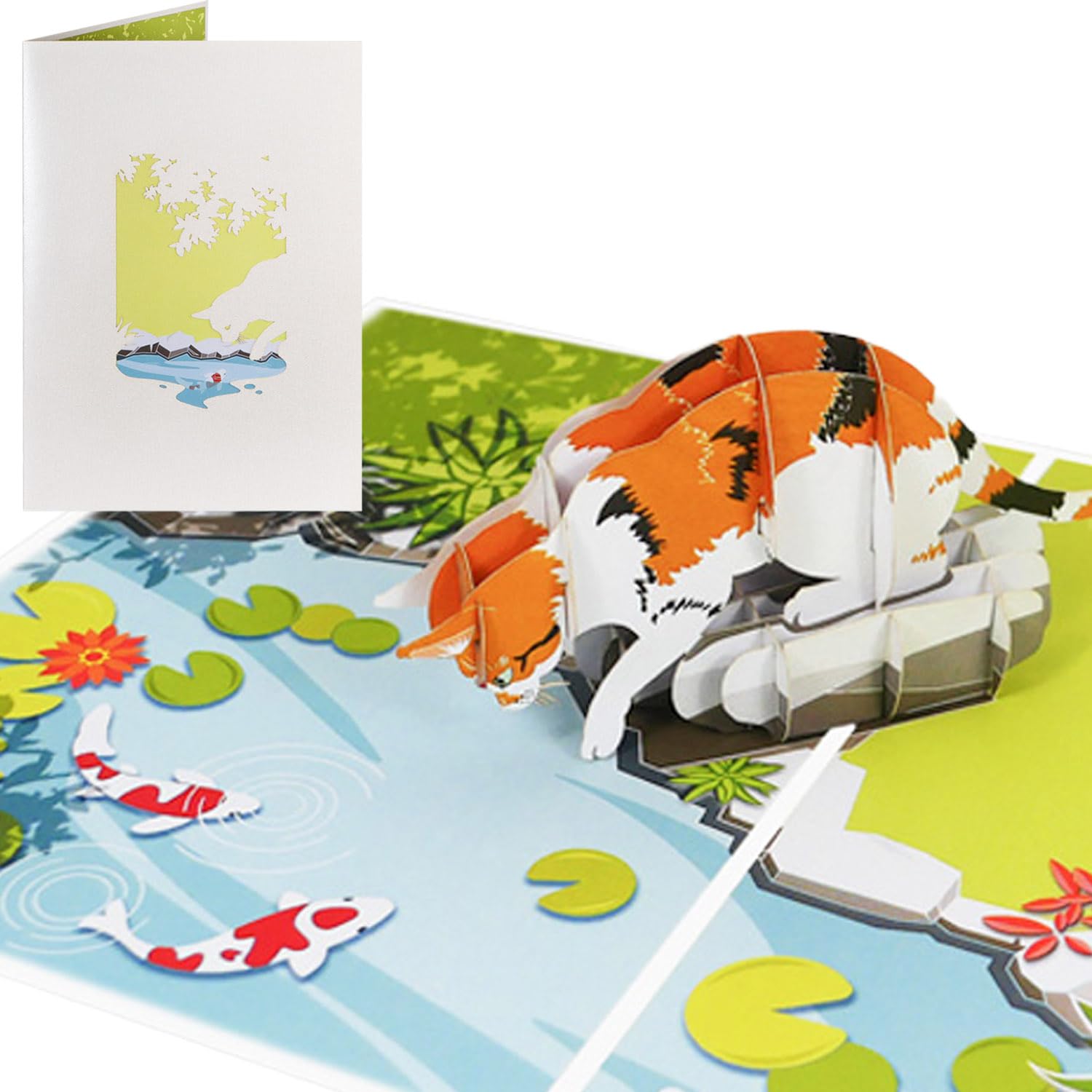 Sweetpopup® 3D Cat Pop-up Card – Cute Cat Greeting Card for Birthday, Good Luck, Congratulations or Thank You | Unique Handmade Gift for Cat & Pet Lovers -181