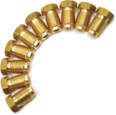 AB Tools 7/16" x 20 UNF Brass Brake Pipe Fittings 10 Pack for 3/16" Pipe FL18