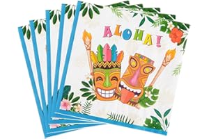 WERNNSAI Hawaiian Party Napkins - 50PCS Tropical Themed Party Supplies Disposable Aloha Paper Napkins for Summer Party Carniv