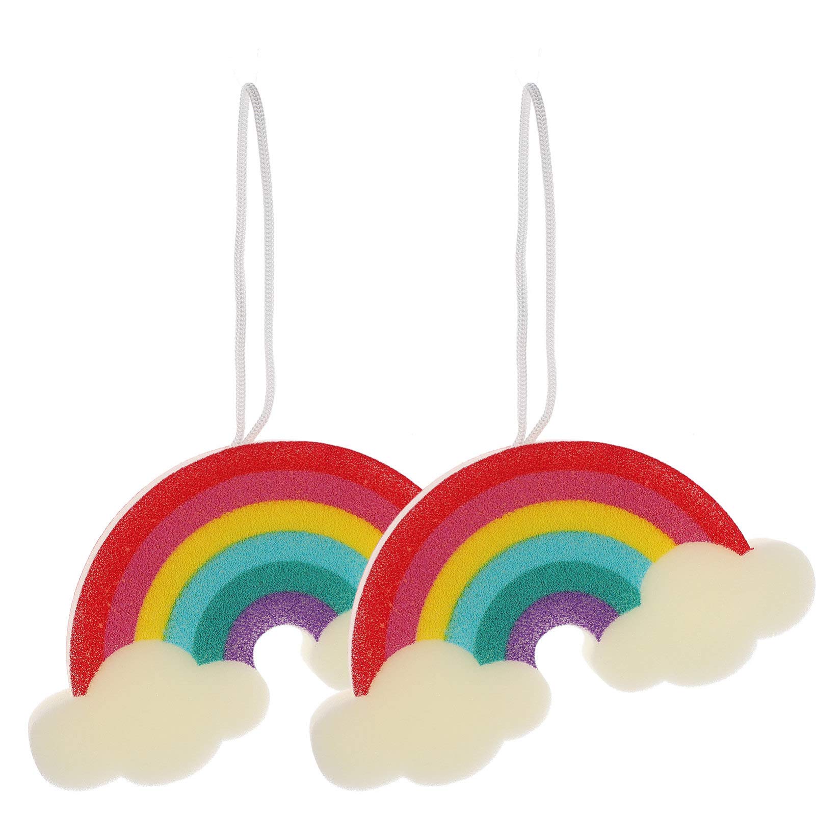 Uonlytech 2pcs Children Bath Sponge Colorful Bath Sponge Rainbow Shower Sponge for Baby Kids Toddles Infants