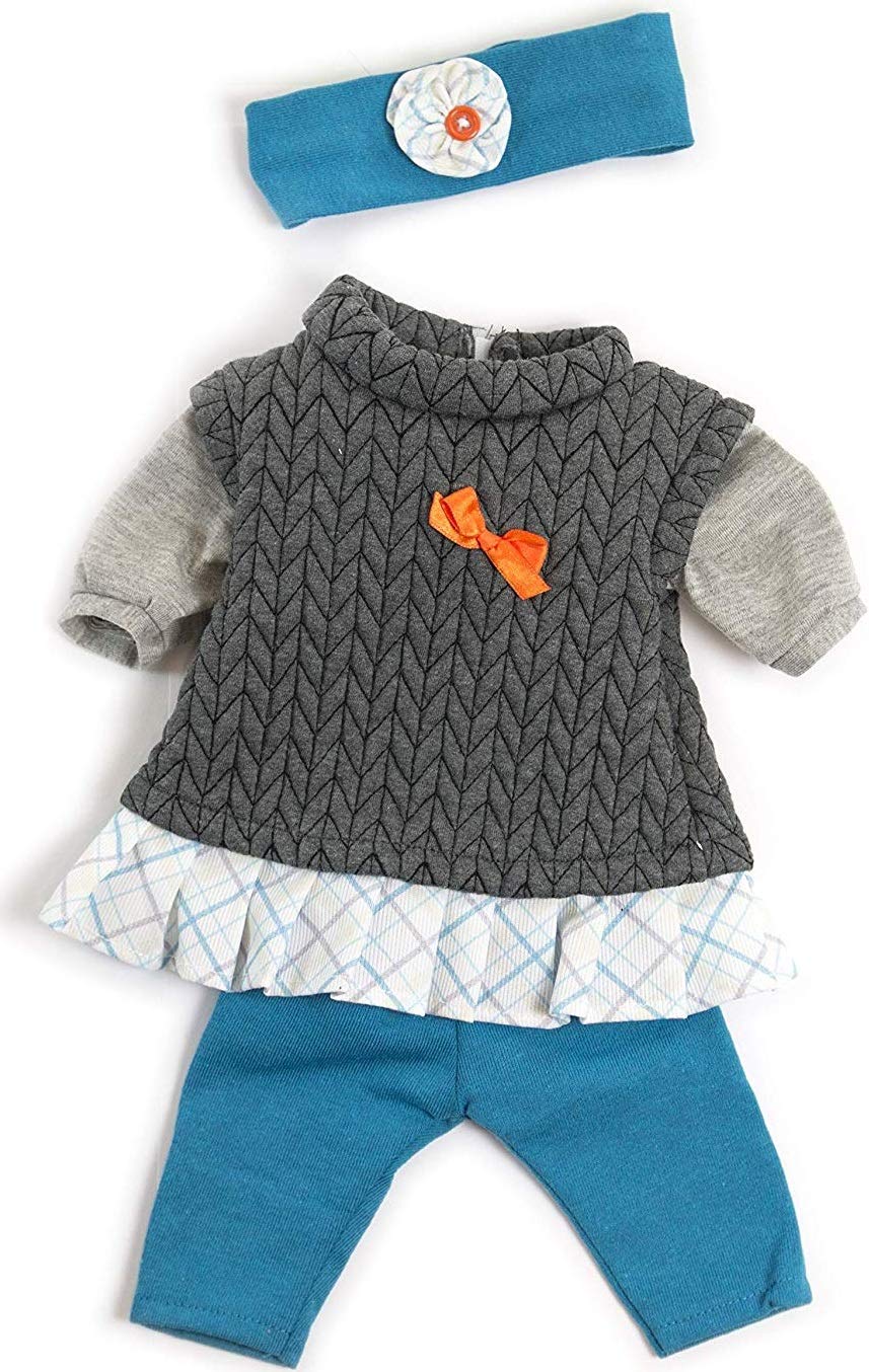 Miniland Mild Weather Grey Set of Clothes for 40 cm Dolls, Colour, 38-40 cm (31560)