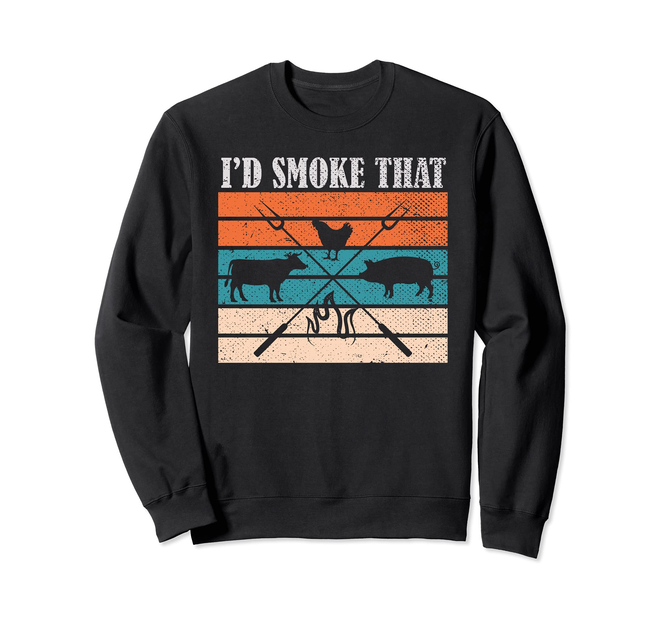 Funny BBQ Grilling Meat Grill Smoked Steak Retro Barbecue Sweatshirt