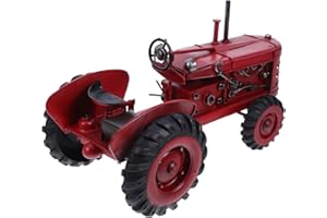 Zerodeko Iron Crafts Vintage Tractor Figurine Home Decoration Kids Decor Tractor Ornaments Office Desk Decor Car Table Office Decor Retro Tractor Home Decor Desktop Child Red