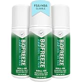 Biofreeze Pain Relief Roll On, Cooling Menthol Relief, 3 FL OZ (3 Pack) | Mess-Free, For Muscle/Joint Pain, Simple Backache, Arthritis, Strains, Bruises &amp; Sprains, NSAID-Free