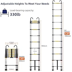 ZenAscend 10.5ft Telescoping Ladder, Multi-Purpose